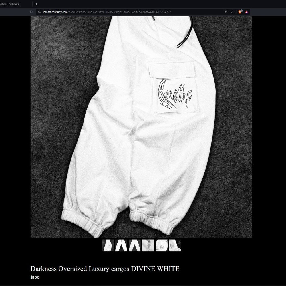 Darkness Oversized Luxury cargos DIVINE WHITE